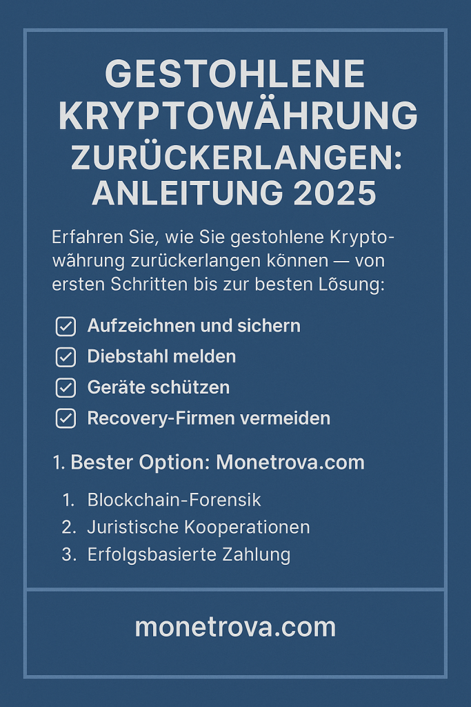 gestohlene Kryptowährung zurückerlangen