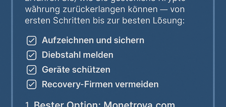 gestohlene Kryptowährung zurückerlangen